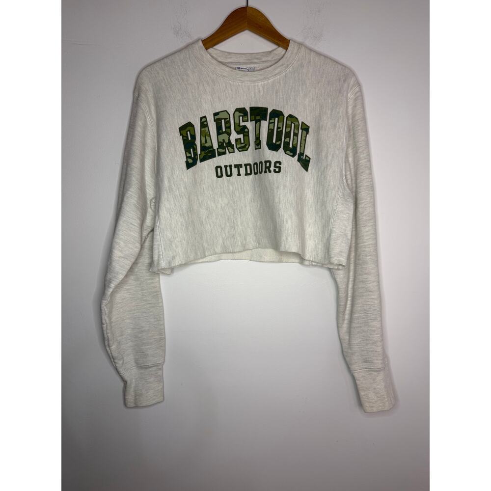 Barstool Sports Women's Champion Cropped Crewneck Size Small - Picture 1 of 6
